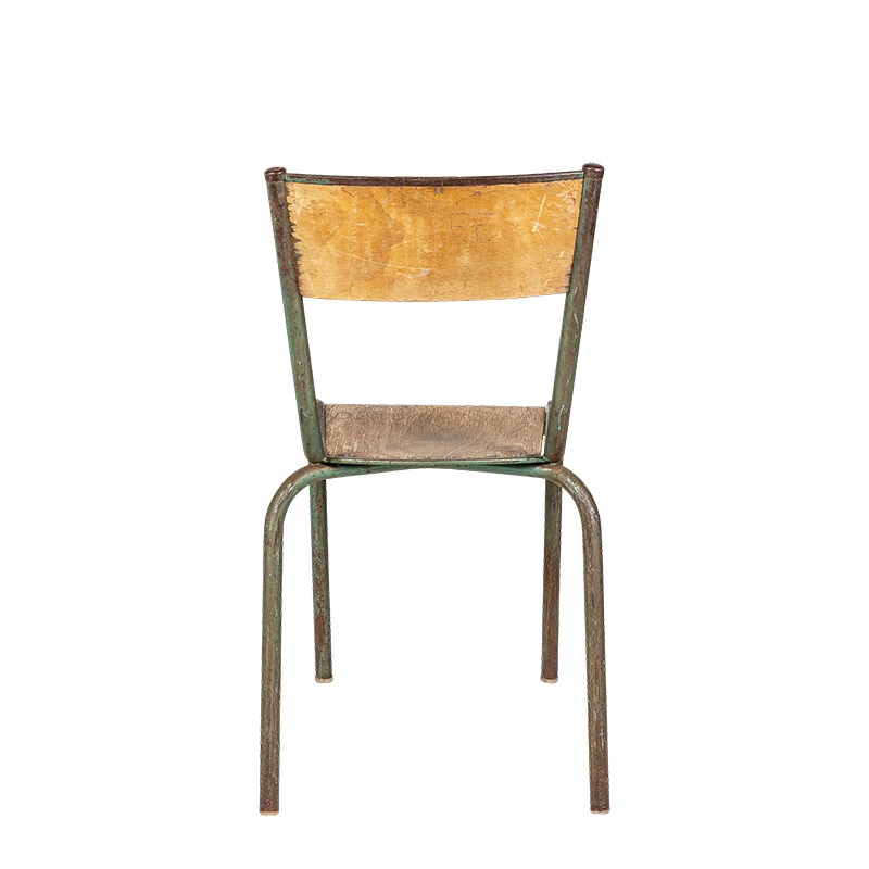 Silla escolar de madera vintage