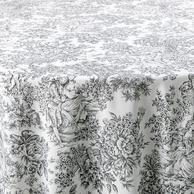 Mantel Toile de Jouy negro 270 x 270 cm