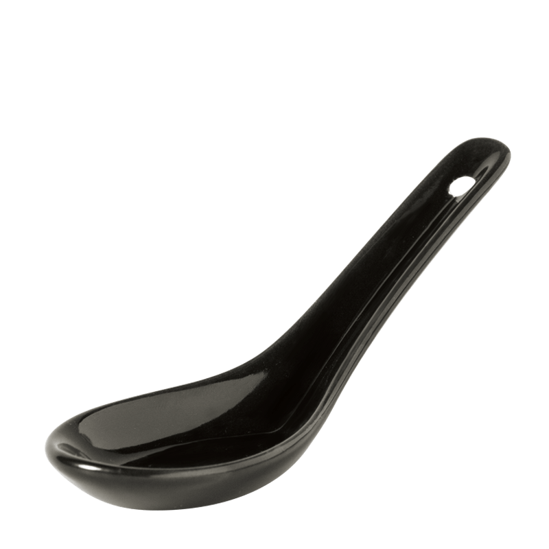 Cuchara degustación negra 4 x 13 cm H 4.5 cm