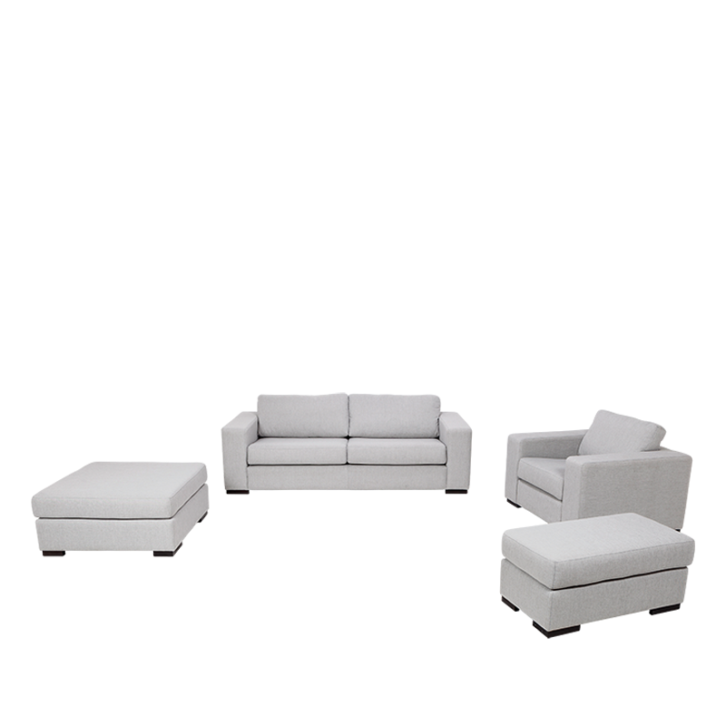 Puf Loft gris 40 x 80 cm Alt. 40 cm