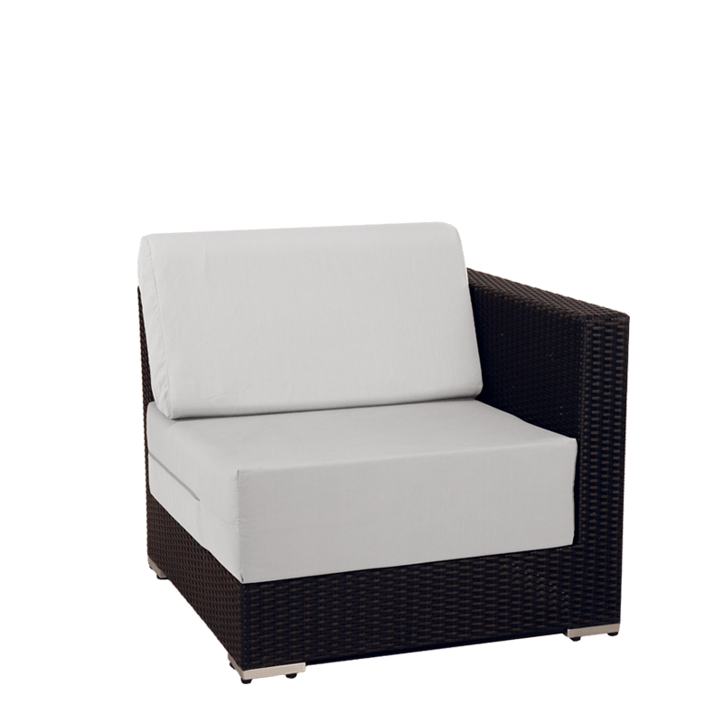Módulo esquinero de mobiliario Lounge trenzado gris 80x80 Alt 67