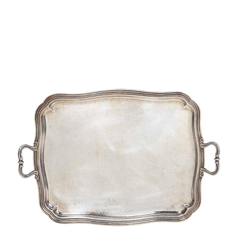 Bandeja de metal plateado vintage