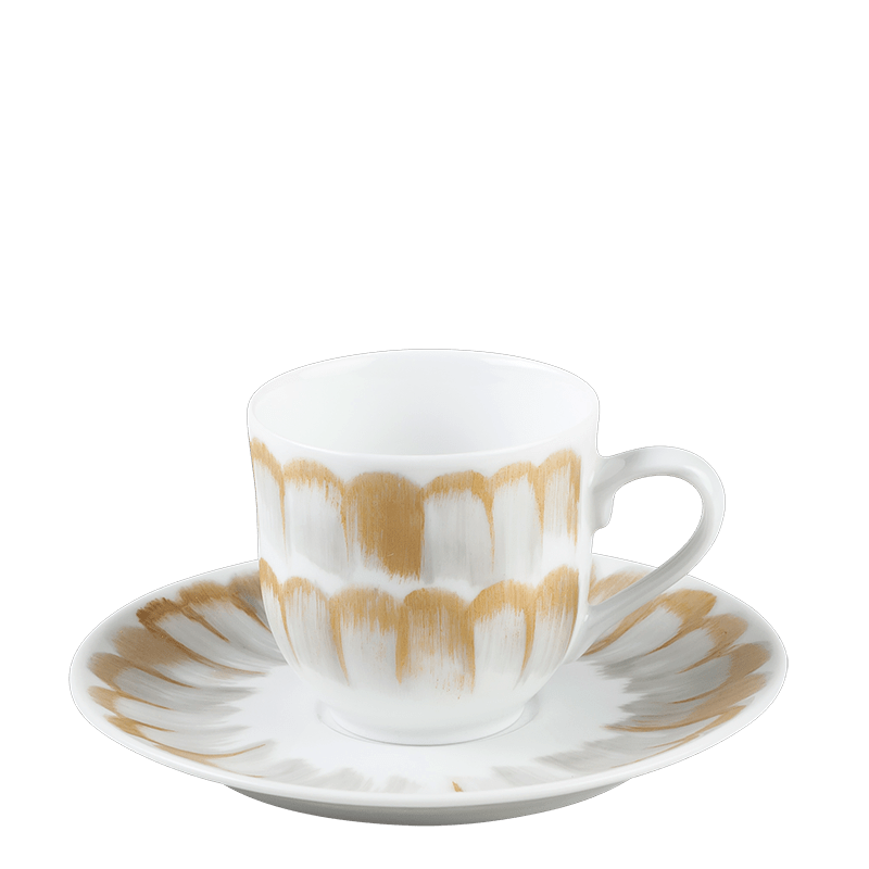 Taza y plato de café Plumas 12 cl