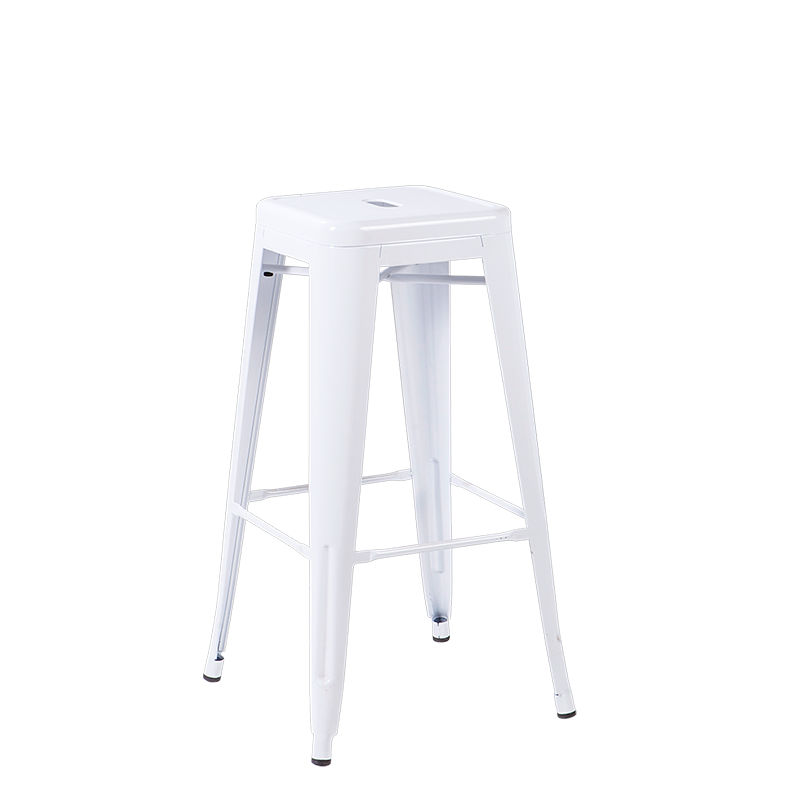 Taburete industrial  blanco Alt 76 cm