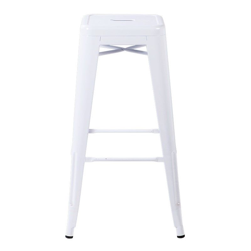 Taburete industrial  blanco Alt 76 cm