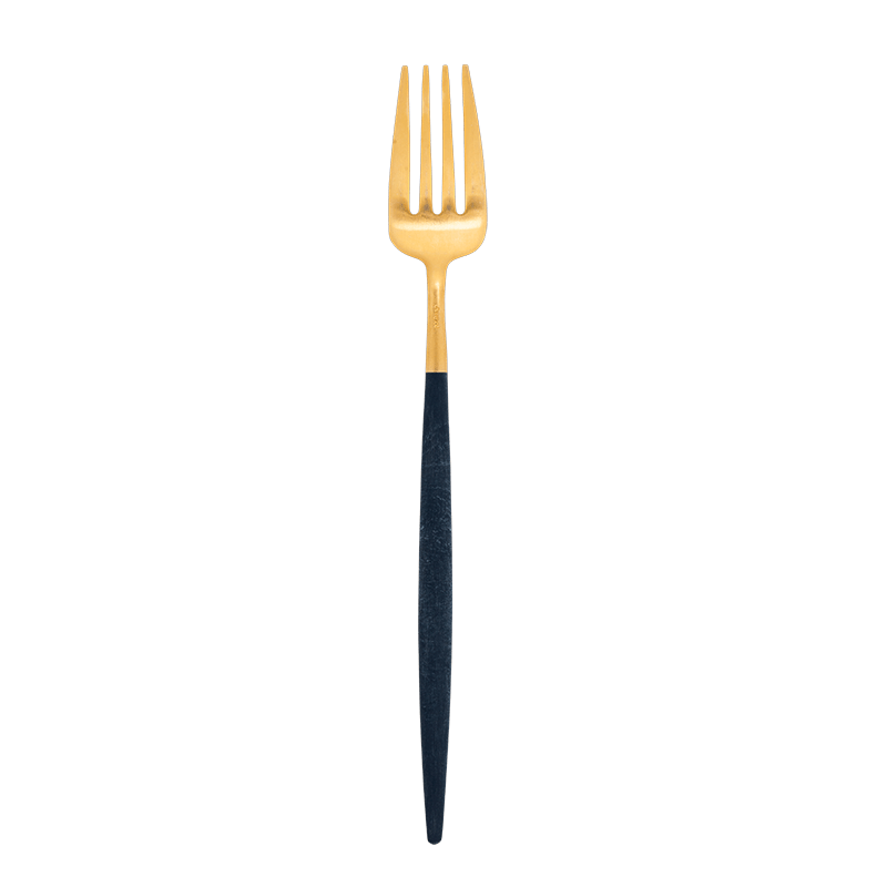 Tenedor de mesa Cutipol azul y dorado