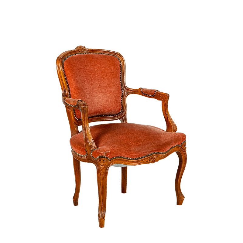 Sillón bohemio rosa – rojo vintage