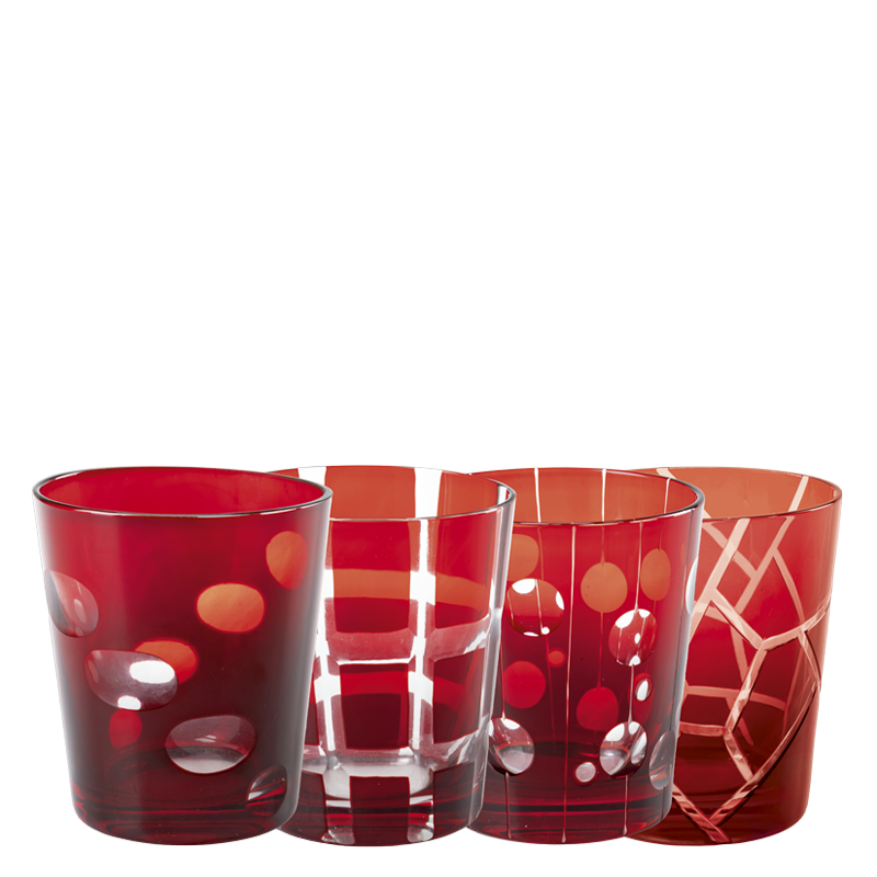 Vaso Mélodie rojo Ø 8 cm Alt. 9 cm 24 cl