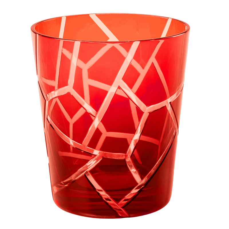 Vaso Mélodie rojo Ø 8 cm Alt. 9 cm 24 cl