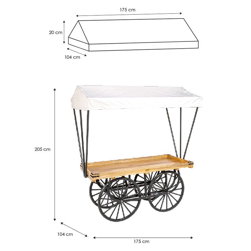 Carrito de mercado 104 x 175 cm Alt. 205 cm