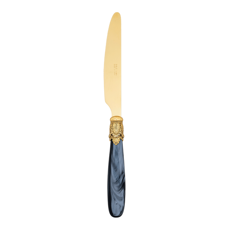 Cuchillo de mesa Nácar negro y dorado