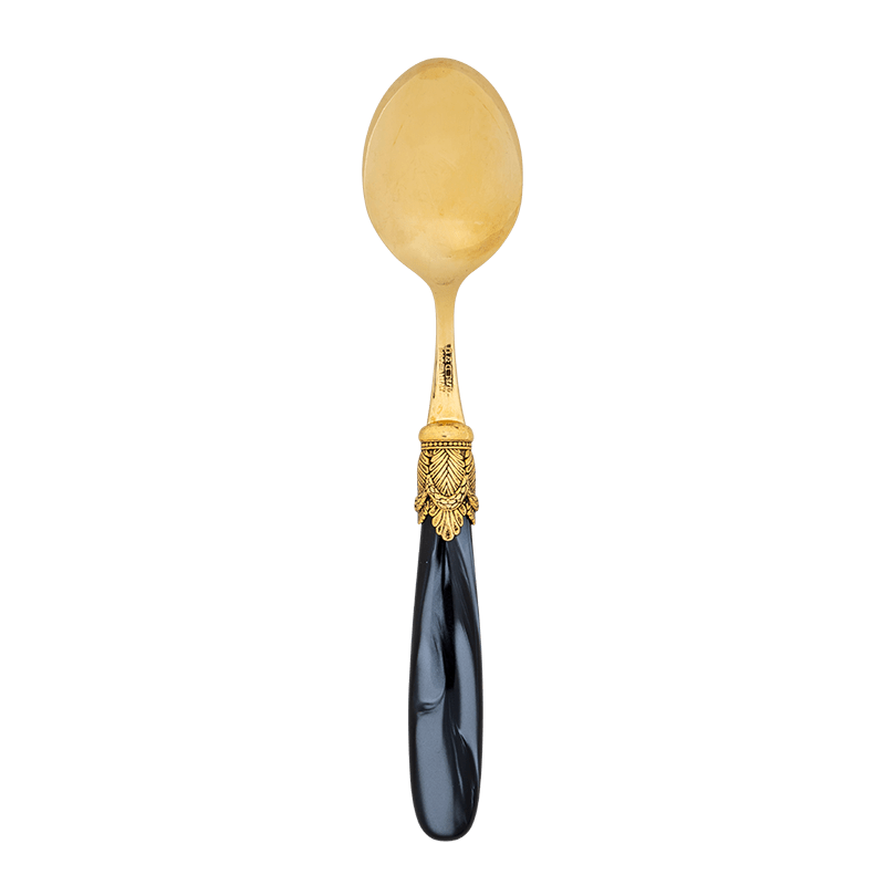 Cuchara de mesa Nácar negra y dorada