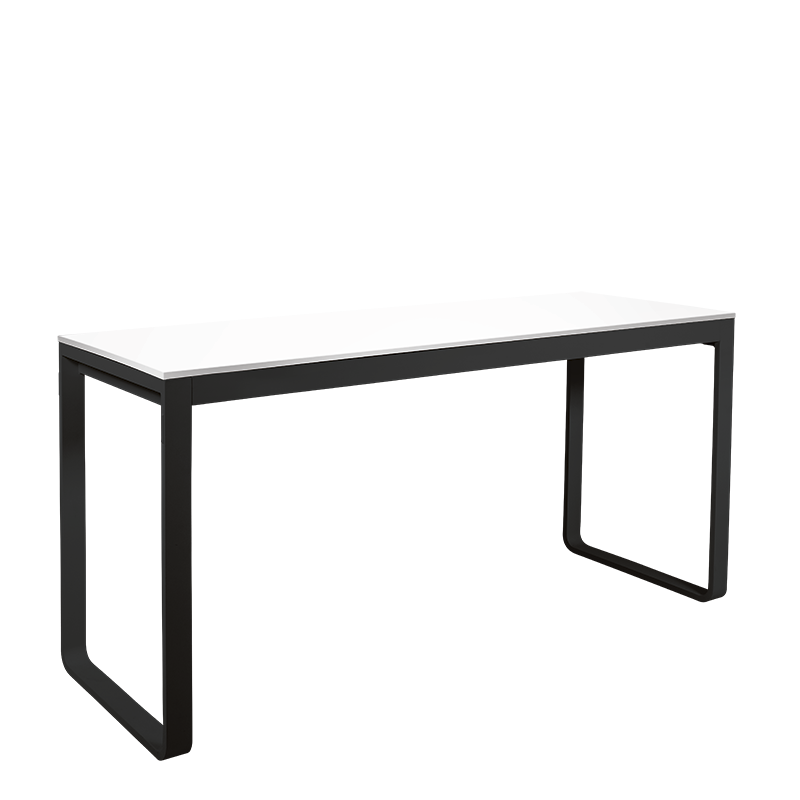Mesa alta negra con encimera blanco 80 x 230 cm Alt. 110 cm