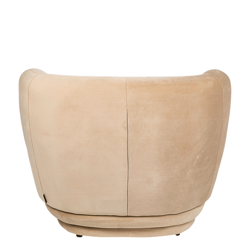 Sillón Elton de terciopelo topo 78 x 90 cm Alt. 70 cm