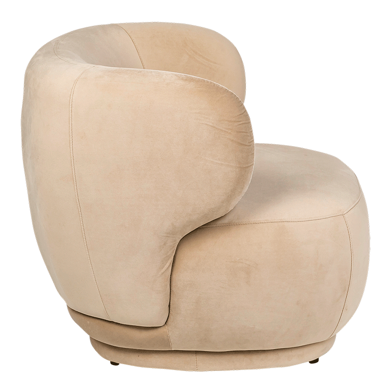 Sillón Elton de terciopelo topo 78 x 90 cm Alt. 70 cm