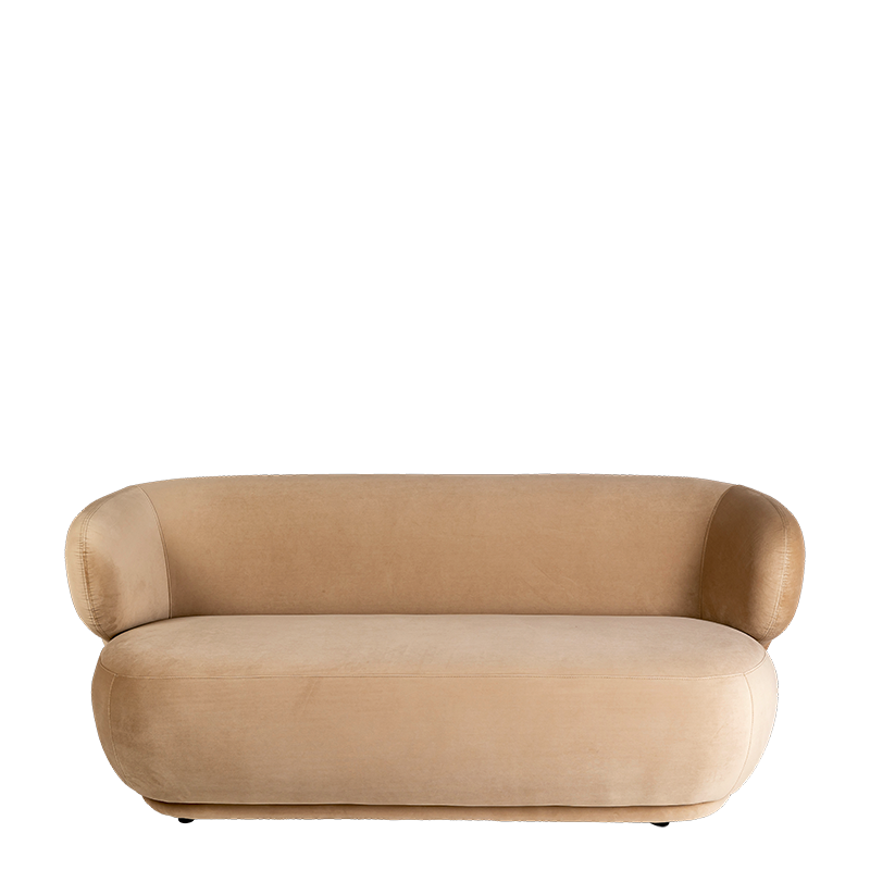 Sofá Elton de terciopelo topo 78 x 170 cm Alt. 70 cm