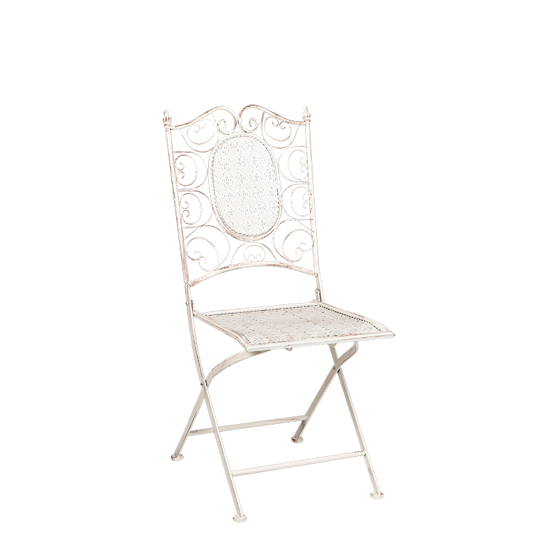 Silla de hierro forjado Chantilly blanca