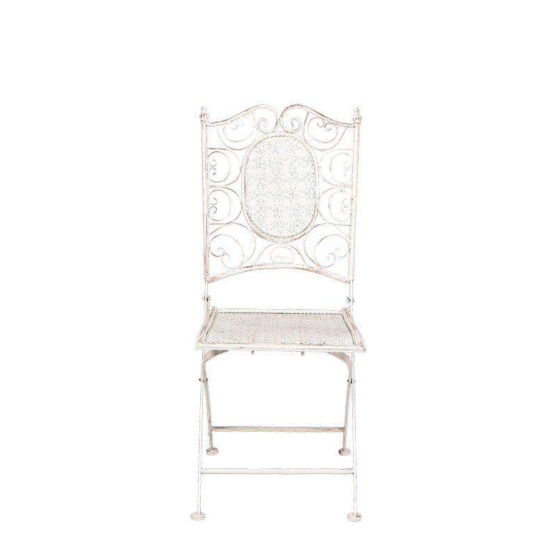 Silla de hierro forjado Chantilly blanca