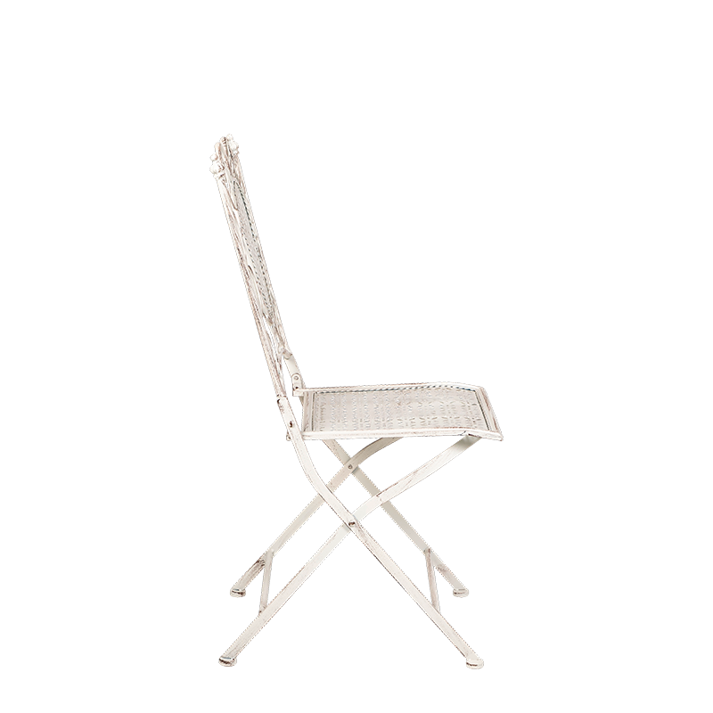 Silla de hierro forjado Chantilly blanca