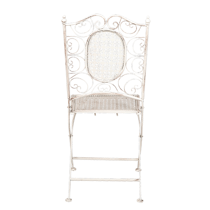 Silla de hierro forjado Chantilly blanca
