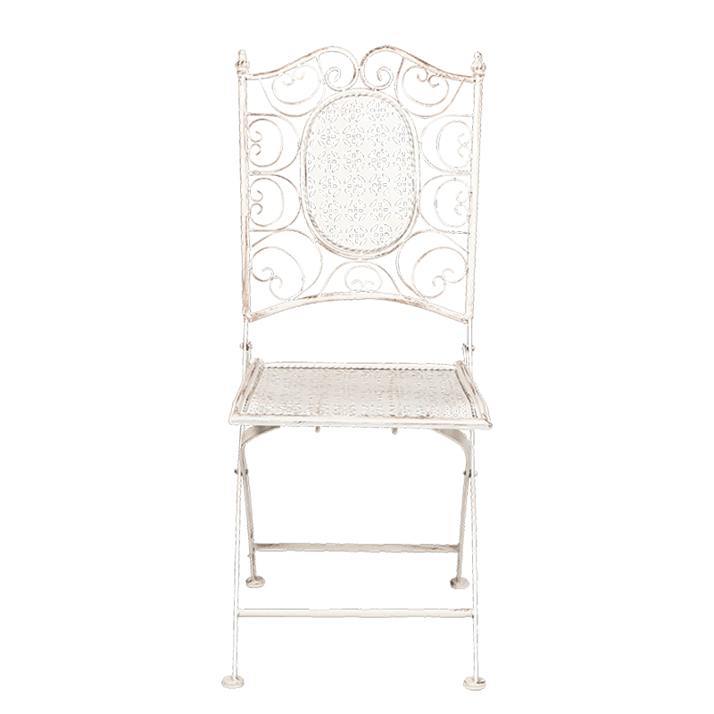 Silla de hierro forjado Chantilly blanca
