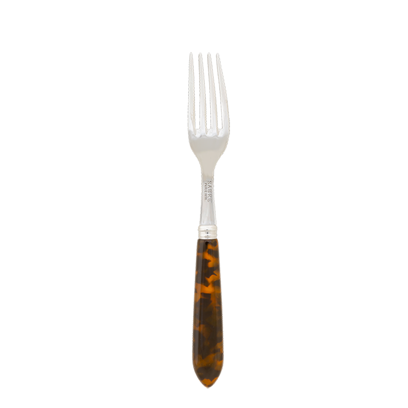 Tenedor de mesa marrón ámbar