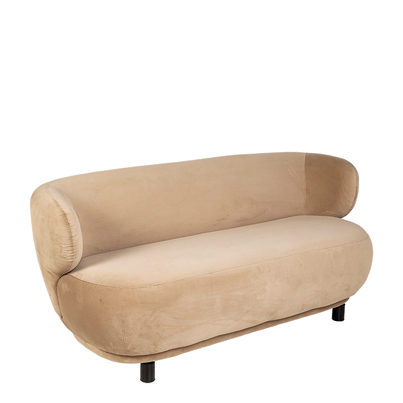 Sofá Elton de terciopelo topo con extensión 78 x 170 cm Alt 80 cm