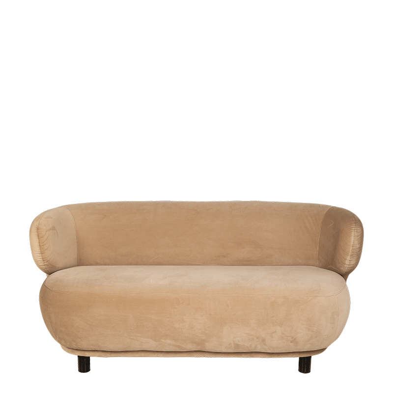 Sofá Elton de terciopelo topo con extensión 78 x 170 cm Alt 80 cm