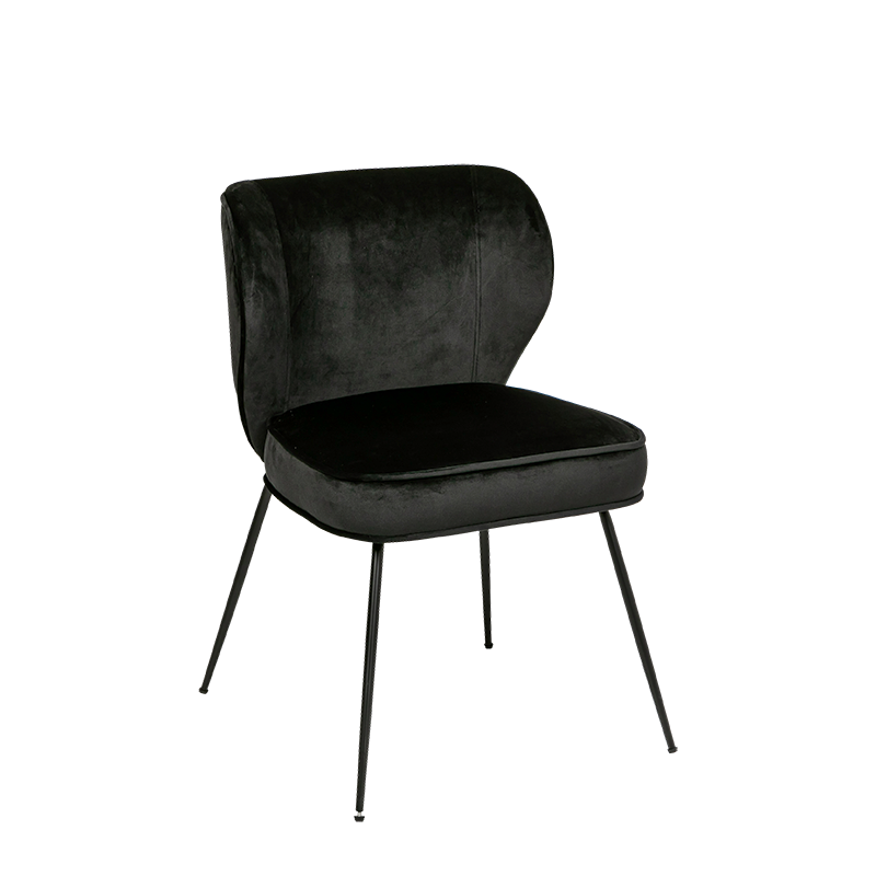 Silla Dandy de terciopelo negro