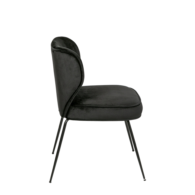 Silla Dandy de terciopelo negro