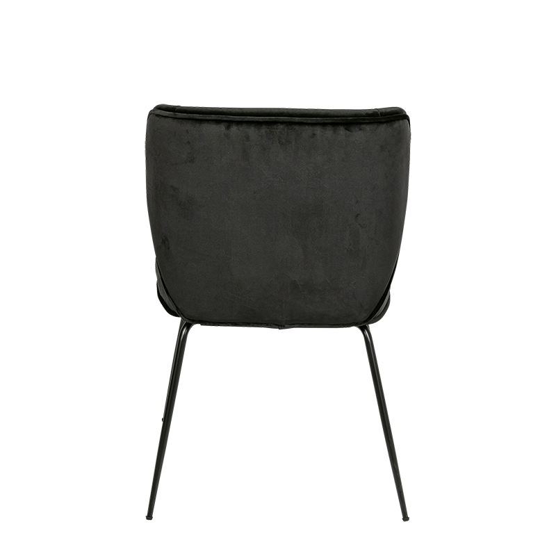 Silla Dandy de terciopelo negro