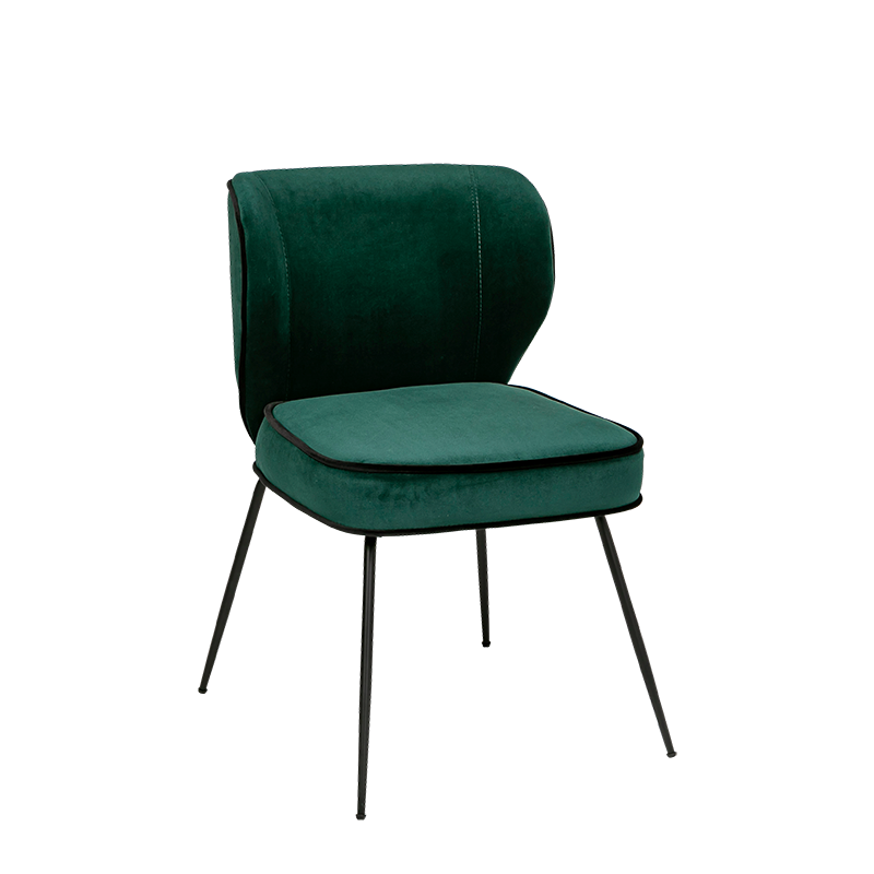 Silla Dandy de terciopelo verde