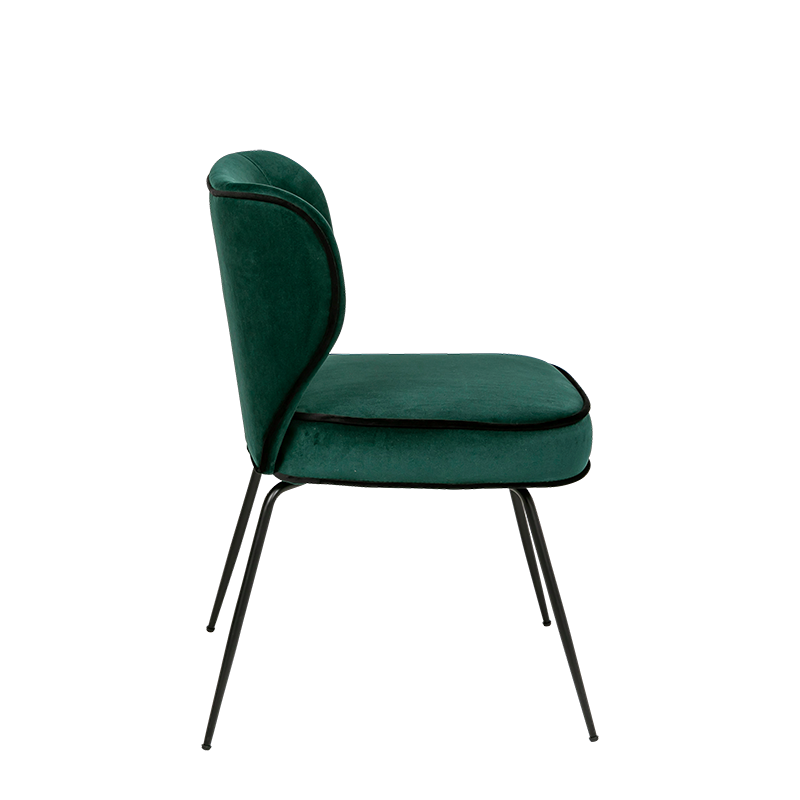 Silla Dandy de terciopelo verde