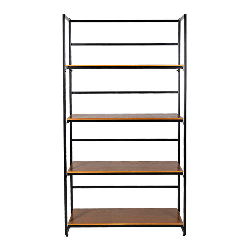 Estantería negra y madera 40 x 100 cm. Alt. 180 cm.