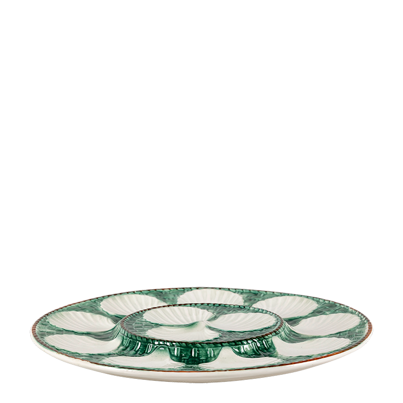 Plato de ostras Vintage verde Ø 34 cm