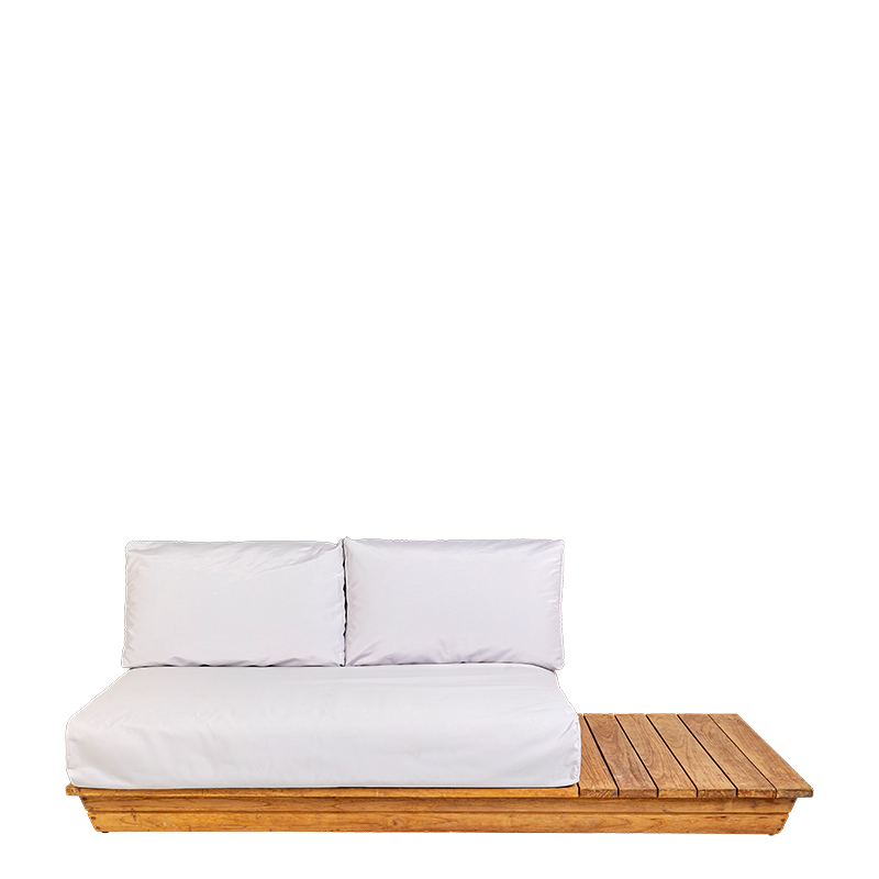 Sofá Lounge gris 76 x 204 cm Alt. 70 cm