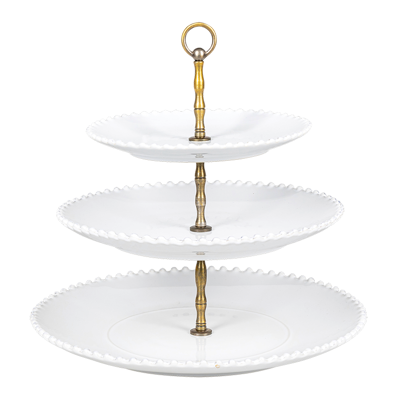 Bandeja 3 pisos perla nacarada