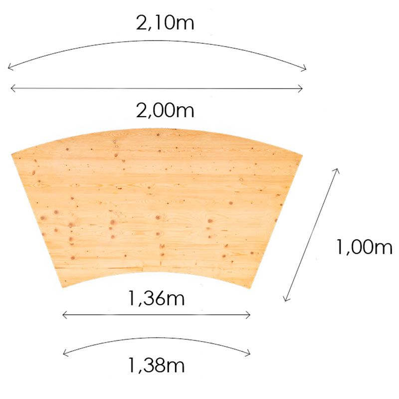 Mesa Volute 100 x 200 cm  Alt. 72 cm