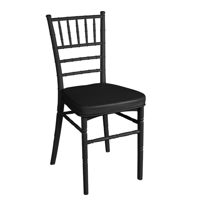 Silla Bambú negra asiento negro