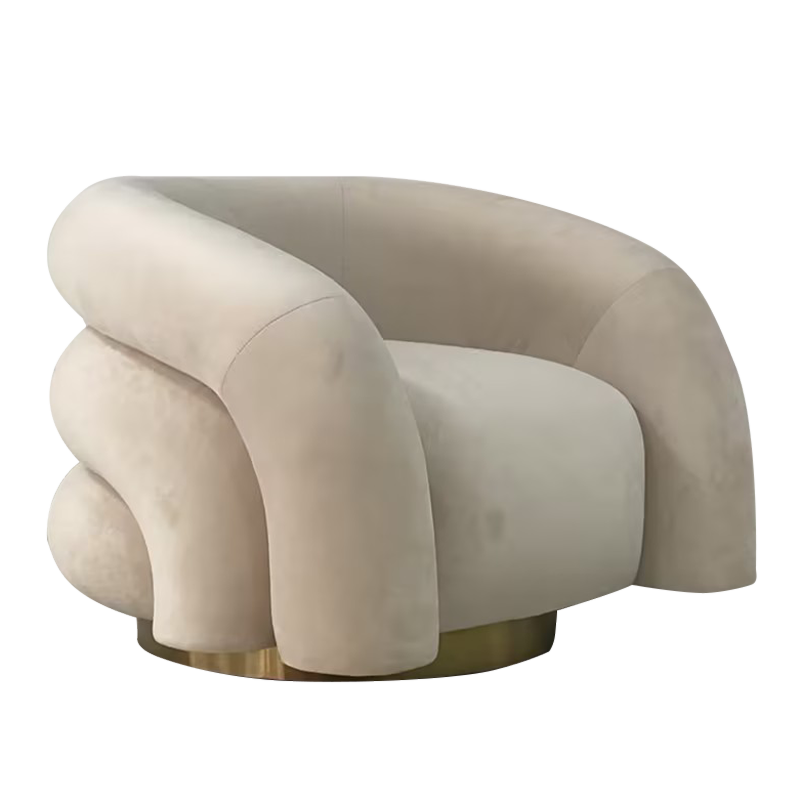 Sillón Roberta beige 82 x 90 cm H 65 cm