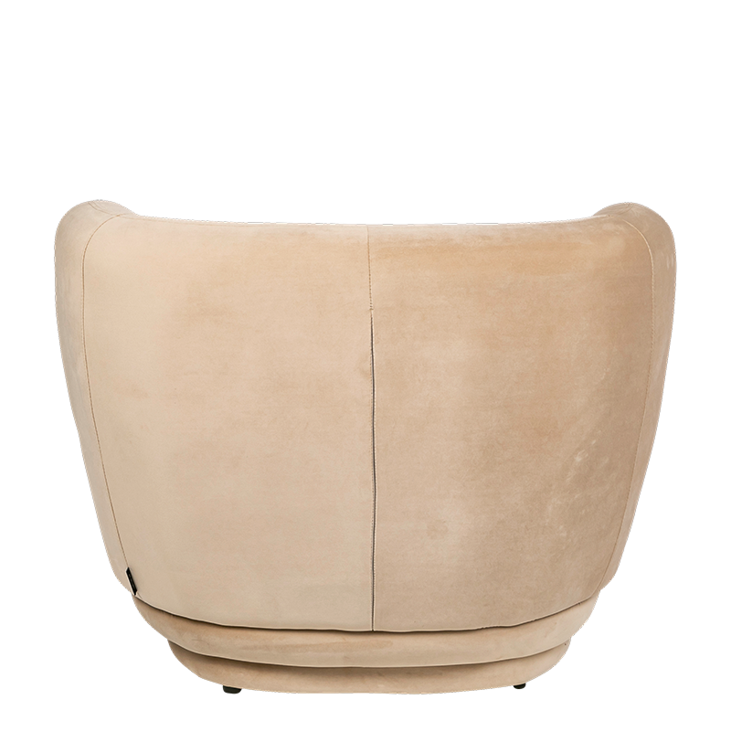 Sillón Elton de terciopelo topo 78 x 90 cm Alt. 70 cm