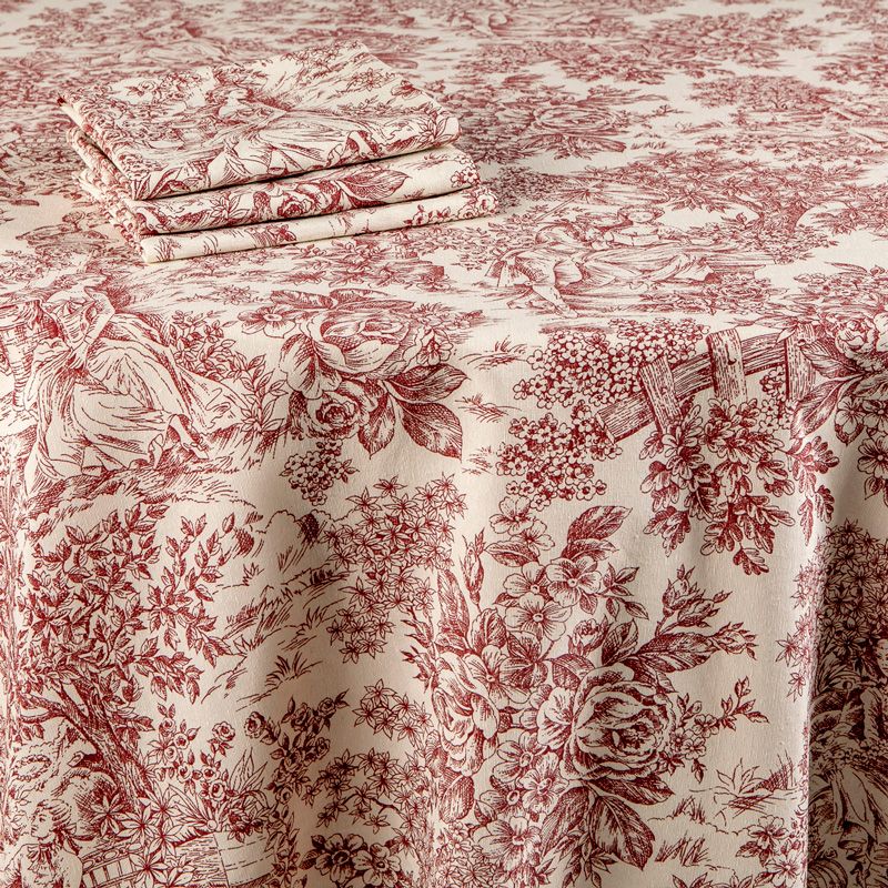 Manteler&iacute;a Toile de Jouy rojo