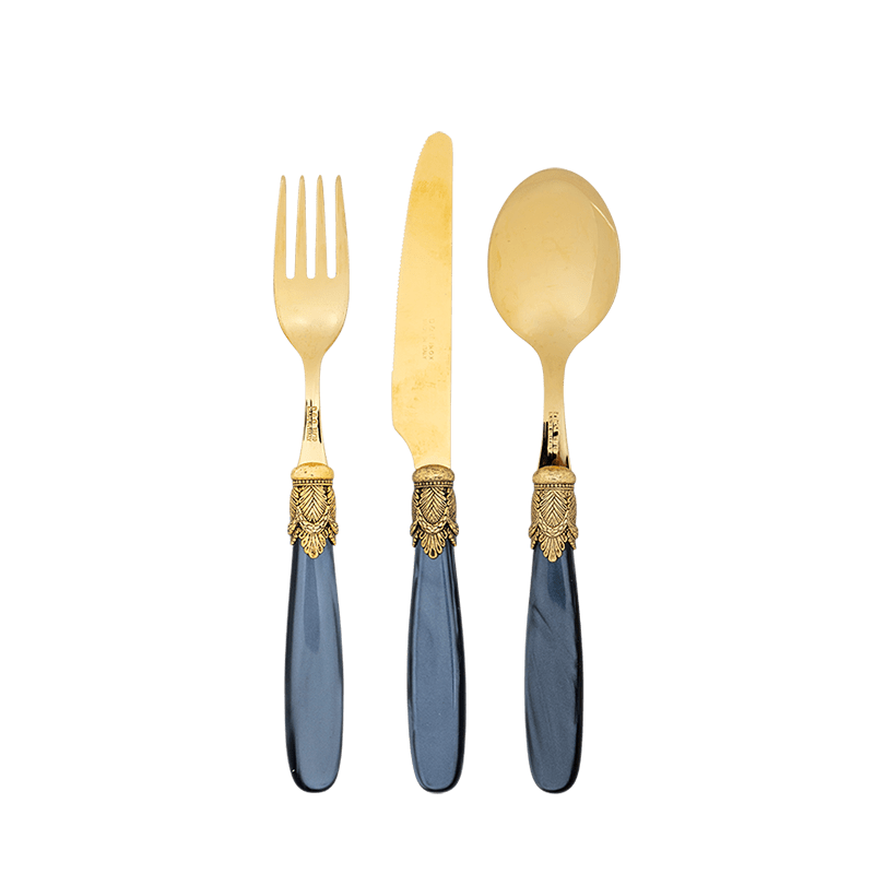 Cubiertos Nácar negro y oro