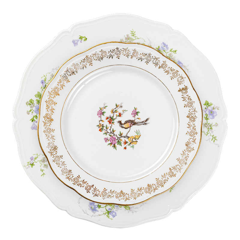 Platos Vintage con flores