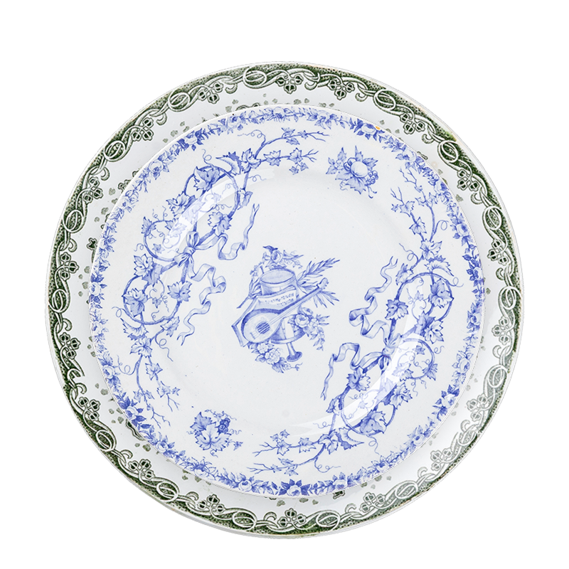 Platos Vintage azul verde