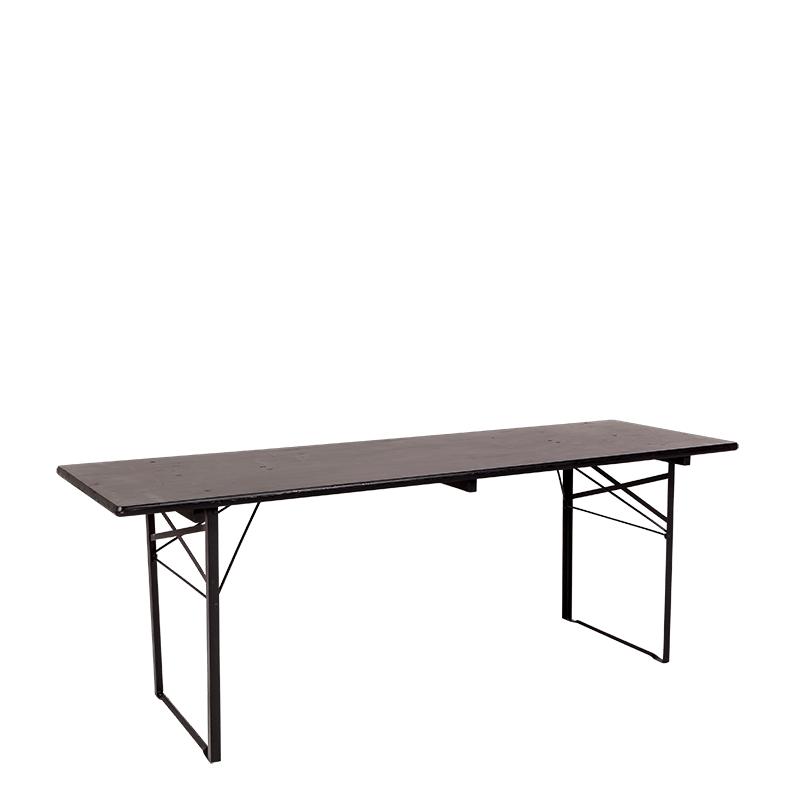 Mesa Kermesse negra 70 x 220 cm Alt.78 cm