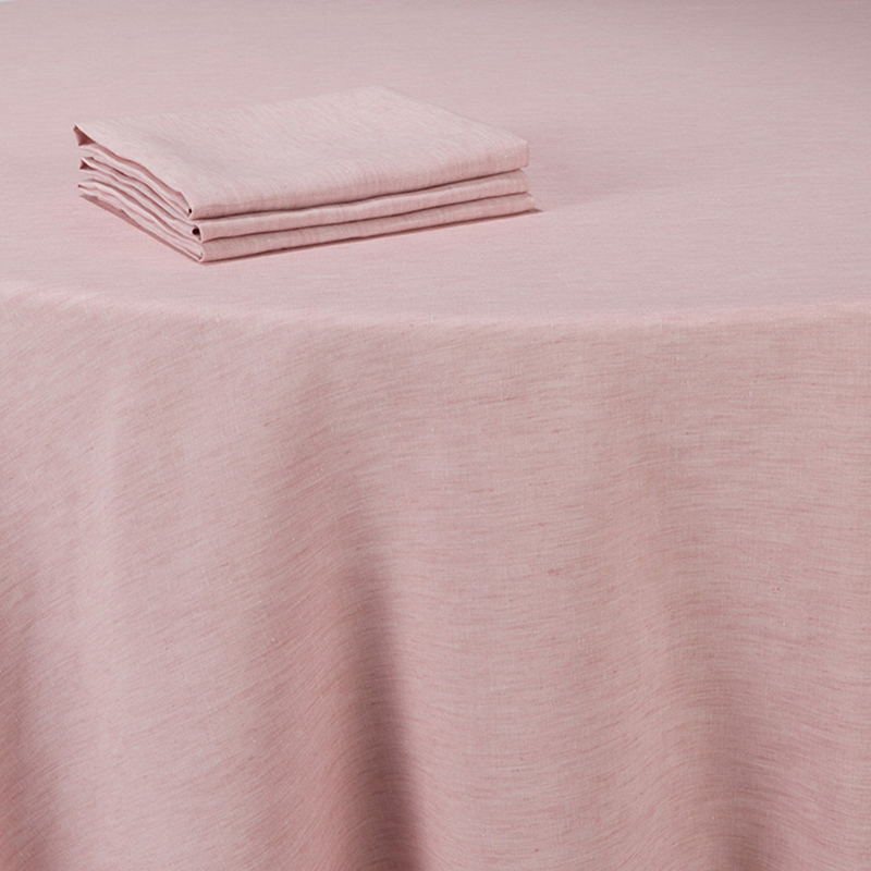 Mantel lino rosa 210 x 210 cm