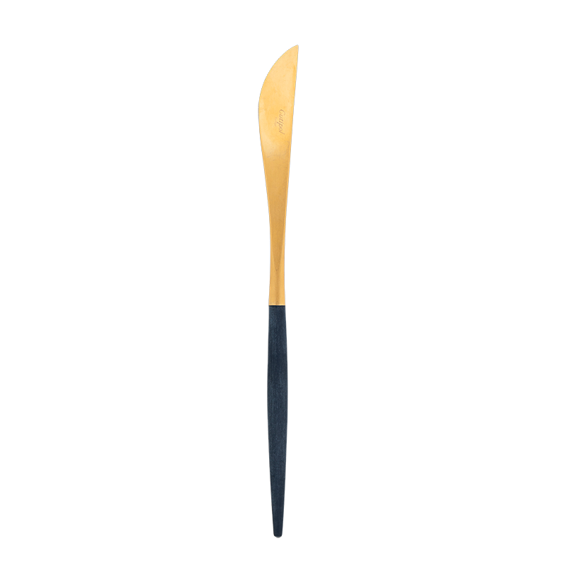 Cuchillo de mesa Cutipol azul y dorado