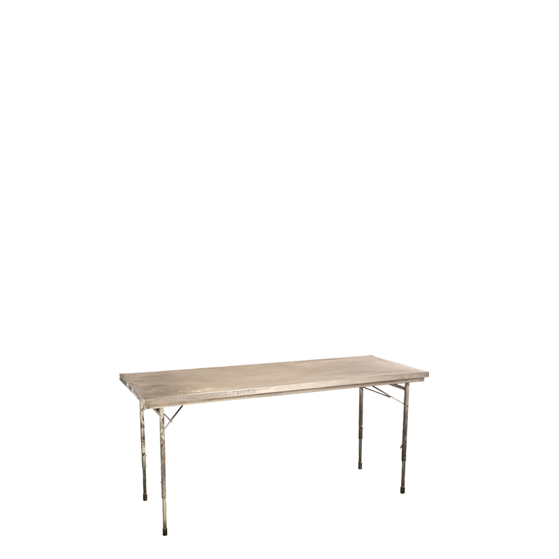 Mesa de oficio inox 80 x 200 cm pie regul.