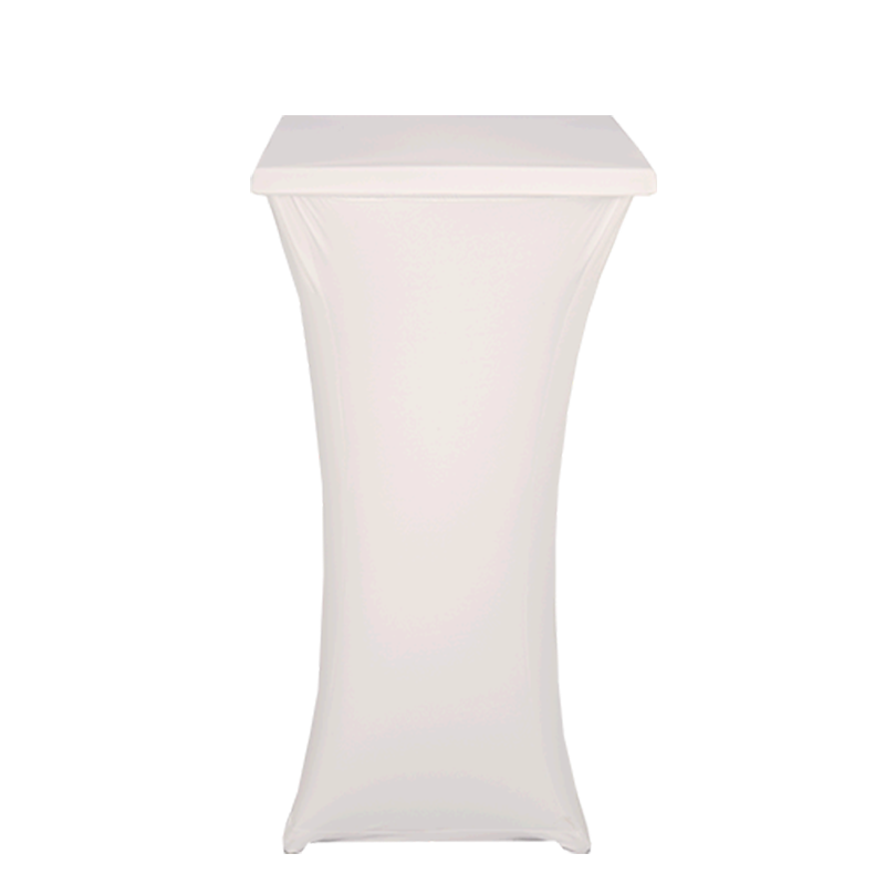 Mesa coctel alta con funda blanca Alt 111 60 x 60 cm. ignífuga M1